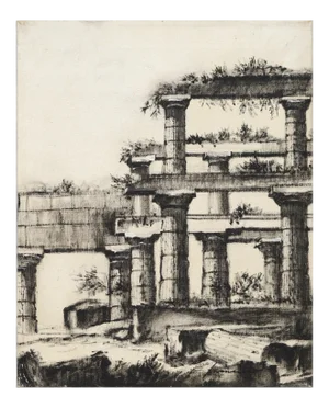 C. Francisco Monochrome Aqueduct Study Architectural Landscape Late 20th Century
