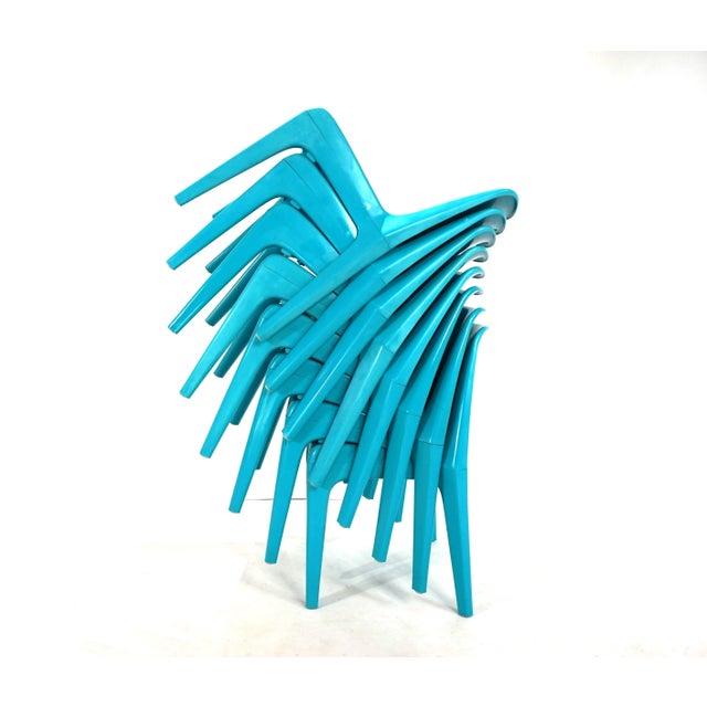 A set of eight Space Age chairs, all in very good condition with slight signs of wear. with their futuristic side lines,...