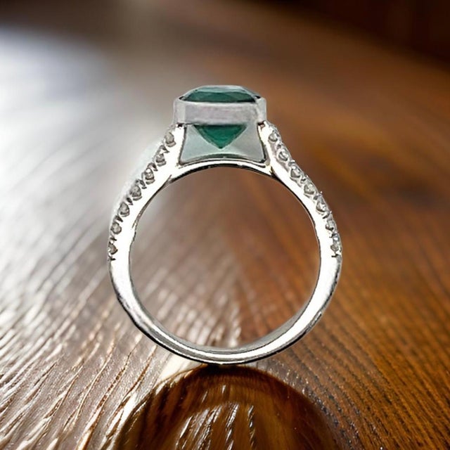 Natural Quality Emerald and Diamond Ring Size 6.5 14k W Gold 1.93 TCW Certified $4,950 310995 Nothing says, “I Love you”...