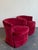 Ruby Red Vintage Custom Red Velvet Swivel Chairs - A Pair For Sale - Image 8 of 12
