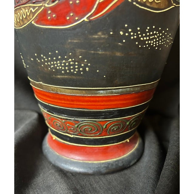 Antique Japanese Satsuma Style Hand Painted Moriage Porcelain Vase For Sale - Image 11 of 16