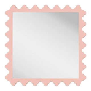 Fleur Home Garden District Magazine Square Mirror in Salmon Berry, 47x47 For Sale