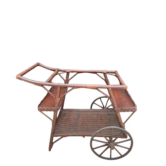 Antique Wicker Tea Cart Chairish