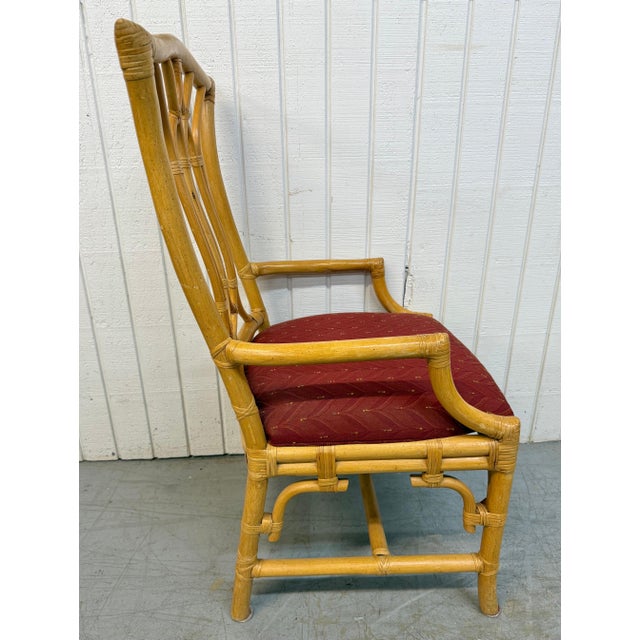 Late 20th Century Vintage Faux Bamboo Rattan Dining Chairs - Set of 8 For Sale - Image 5 of 9