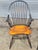 Wood Pair of Late 20th Century Tiger Maple & Black Continuous Windsor Arm Chairs Bench Made For Sale - Image 7 of 11