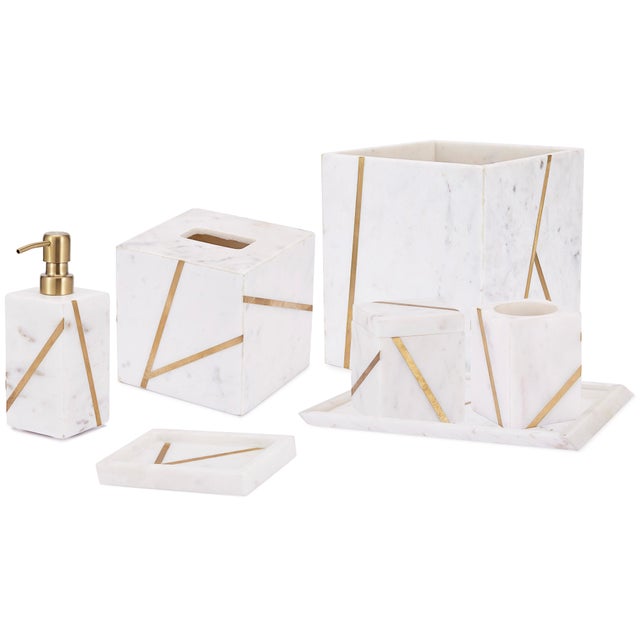 Exceptionally elegant and sophisticated, our Marble Brass accessories have been crafted from luxe marble with brass inlay...