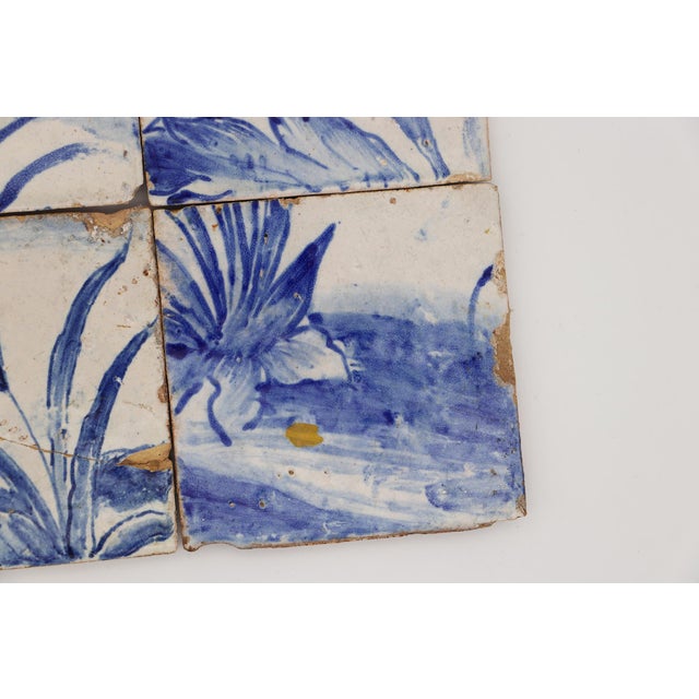 18th Century 18th Century Gorgeous Set of Four Naturalistic Portuguese Tiles For Sale - Image 5 of 12