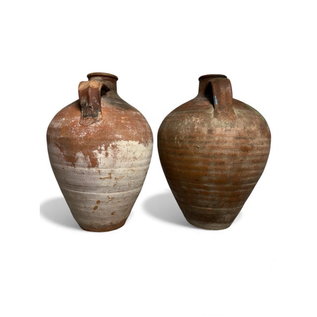Holly Hunt Glazed Olive Oil Amphora Jugs- A Pair For Sale - Image 4 of 6
