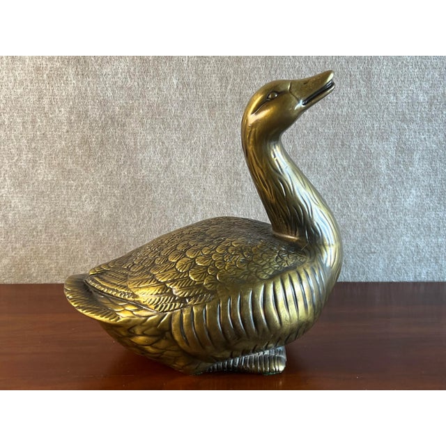 Large Vintage Brass Goose or Duck For Sale - Image 11 of 12