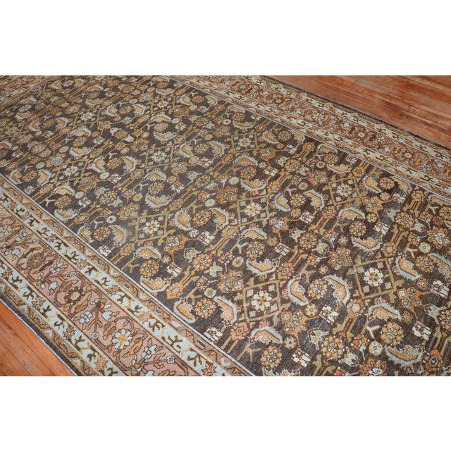 Persian Early 20th Century Brown Persian Malayer Corridor Rug - 6'10" x 17' For Sale - Image 3 of 10