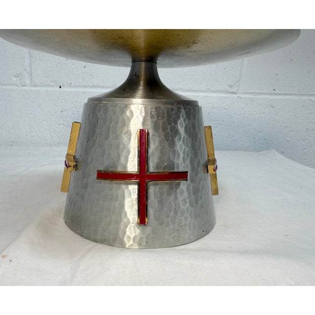 Antique Enameled Bronze Christian Catholic Liturgical Vessel Altar Receiver Bowl For Sale - Image 9 of 9
