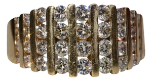 The Tavanta: Ladies 14K Yellow Gold Cocktail Ring Channel set with Diamonds