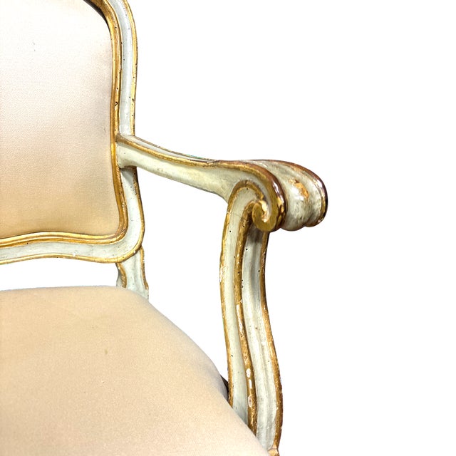 Wonderful 18th Century Venetian Painted Armchair For Sale - Image 12 of 16