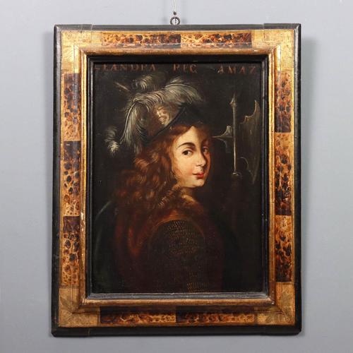 Leandra Queen of the Amazons, Oil on Canvas, Framed For Sale - Image 12 of 12