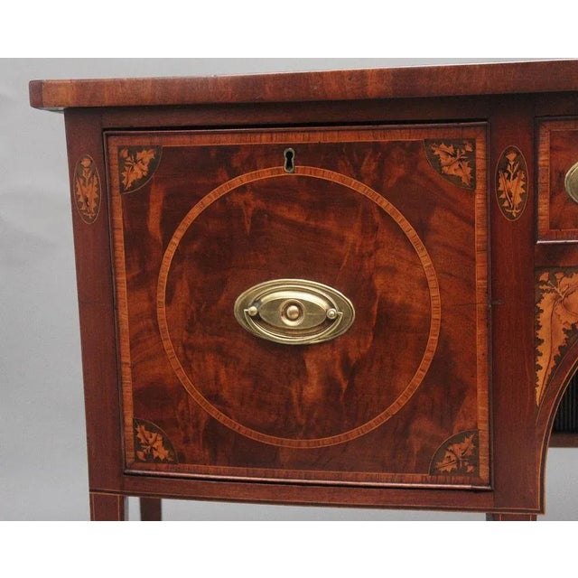 19th Century Inlaid Mahogany Bowfront Sideboard For Sale - Image 3 of 11