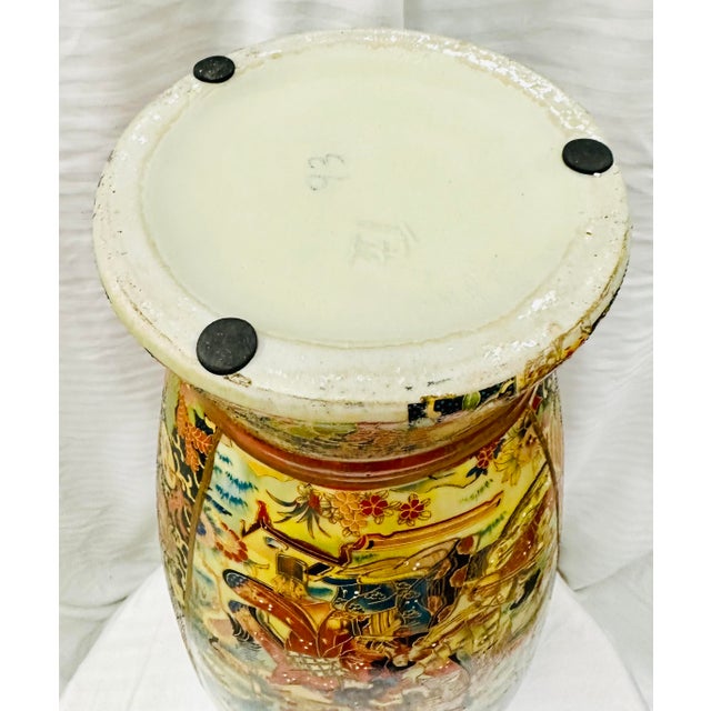 Vintage Japanese Satsuma Fluted Urn With Scroll Handles Chairish