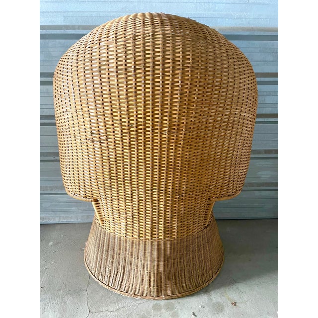 Mid-Century Modern Early 20th Century Woven Willow and Rattan Hooded Settee For Sale - Image 3 of 9