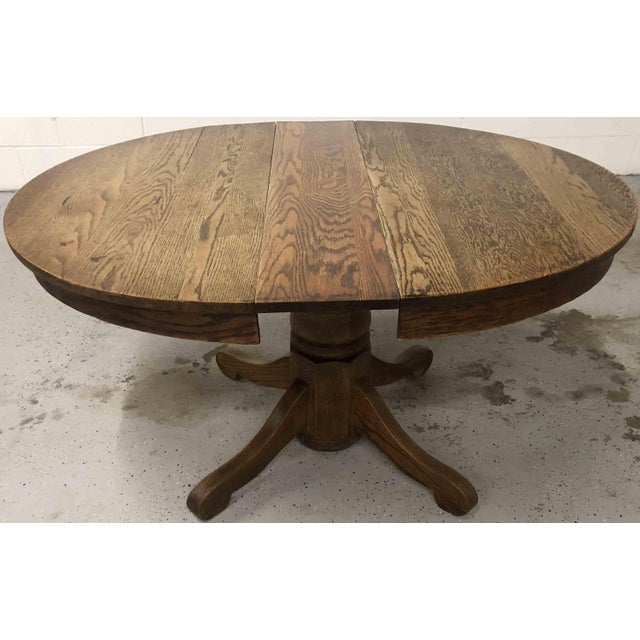 Antique Country Oak Round Pedestal Dining Table Chairish