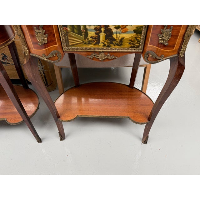 Brown French Marble-Topped Kidney-Shaped Side Tables, Set of 2 For Sale - Image 8 of 12