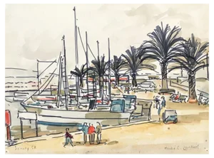 André-Louis Lambert, Sanary, 1958, Oil on Cardboard
