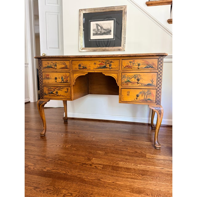 Antique Hand-Painted Chinoiserie Desk For Sale - Image 9 of 12