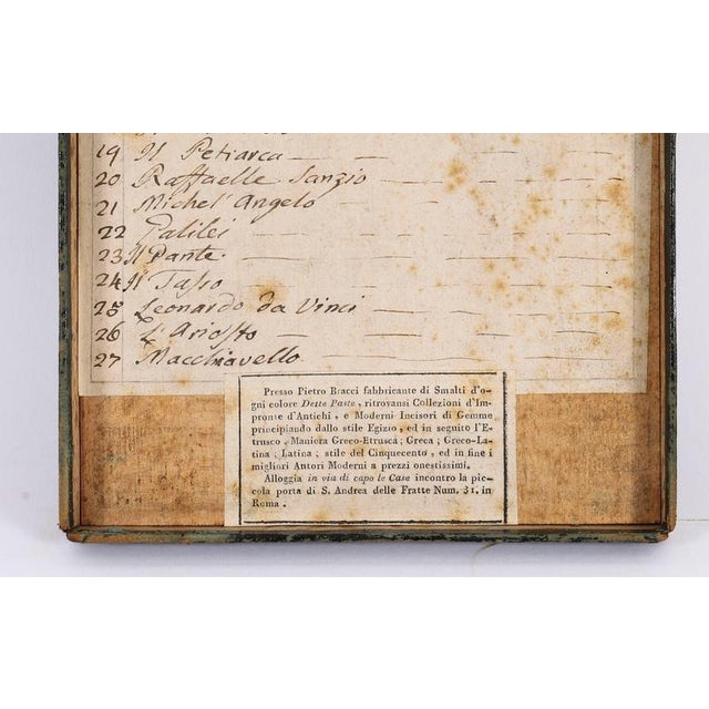 Gold Antique 18th Century Grand Tour Plaster Intaglios in Leather & Marble from Pietro Bracci For Sale - Image 8 of 10