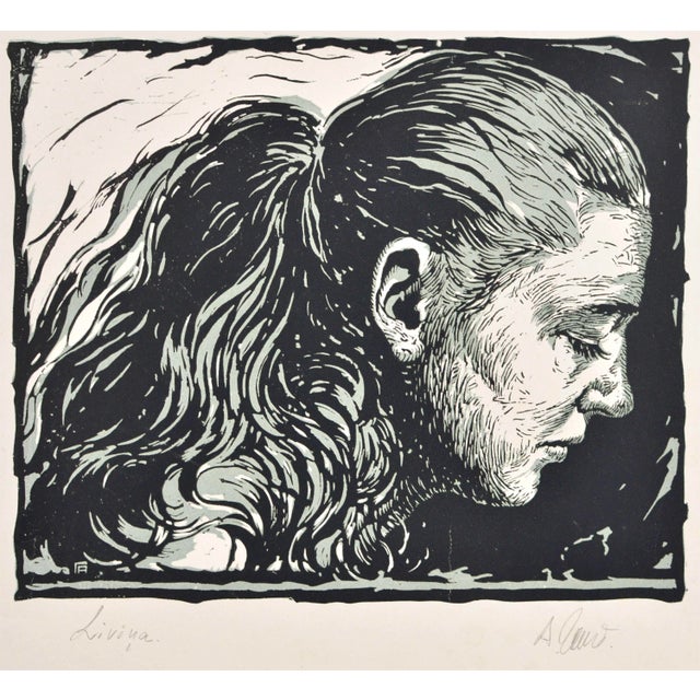 Albert Goltjakov, Meditation, 1960s, Monotype, in Good conditions. Designed 1960 to 1969 This piece has an attribution...