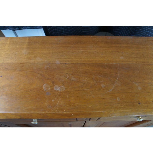 Antique Victorian Cherry Farmhouse Buffet Sideboard Console Cabinet Cupboard For Sale - Image 4 of 15