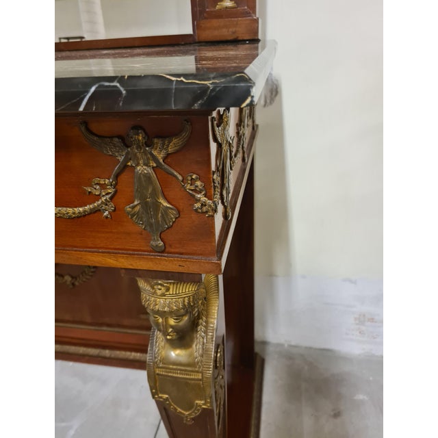 Empire Console Table with Retour Degypte Style Mirror For Sale - Image 15 of 18