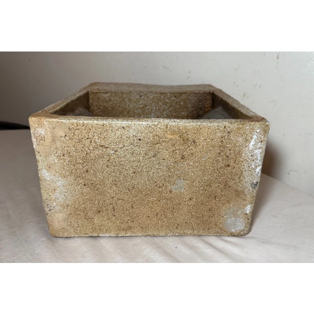 1980s Modern Earthenware Pottery Figural Face to Face Sculpture Statue Brick Planter For Sale - Image 12 of 14