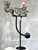 Charming vintage Christmas balancing toy featuring Santa Claus in a decorative sleigh pulled by two reindeer. This...