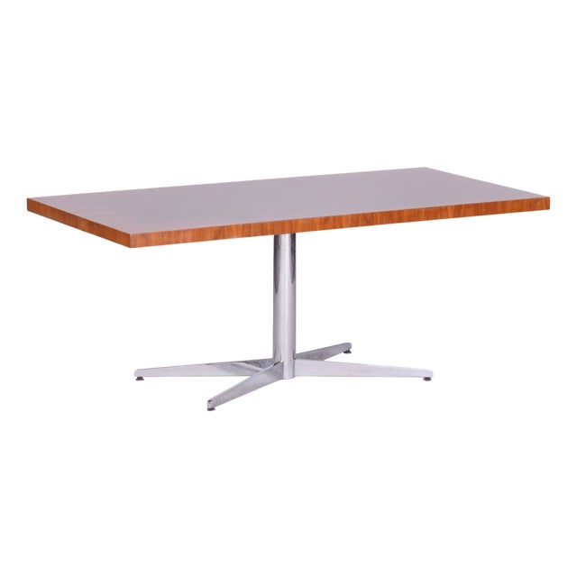 Mid-Century Modern Coffee Table in Walnut and Chrome-Plated Steel, 1960s For Sale