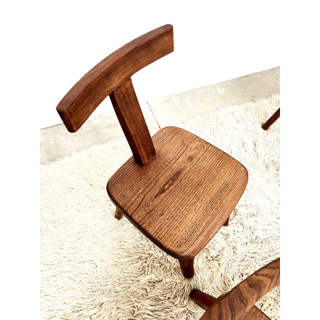 Vintage T Aranjou Chairs in Elm, 1960, Set of 6 For Sale - Image 6 of 18