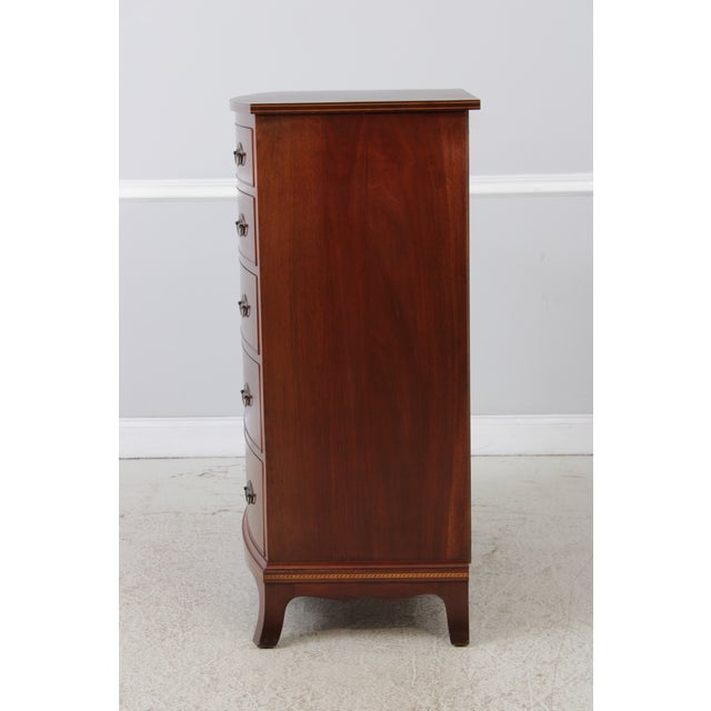 Traditional Biggs 5 Drawer Inlaid Mahogany High Chest For Sale - Image 3 of 15