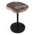 Living Edge Petrified Wood Top W Black Metal Stand Accent Table or Side Table 62 For Sale