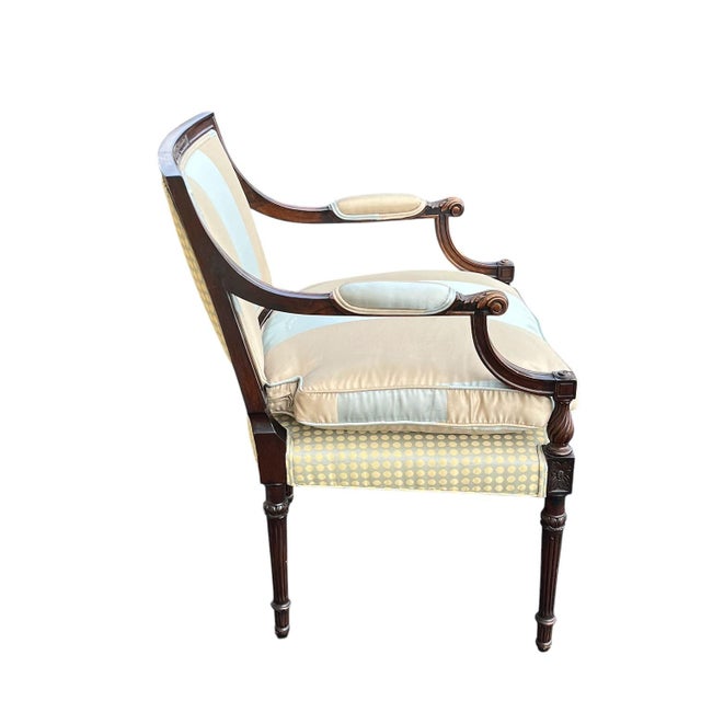 Early 20th Century Louis XVI Style Armchair. Custom Upholstery. For Sale - Image 4 of 14