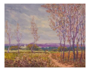 Impressionist Landscape, Mid-20th Century, Oil on Board