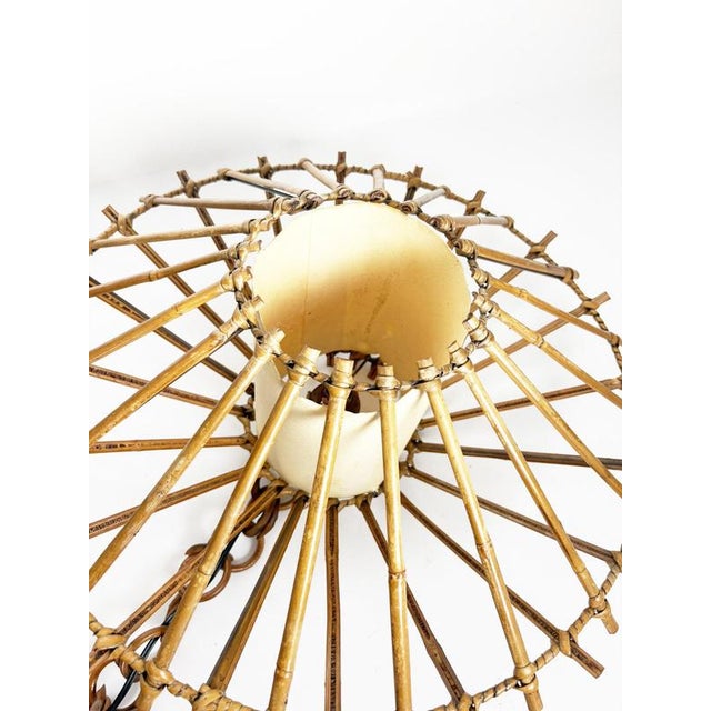 1960s Rattan Pendant Light, France, 1960s For Sale - Image 5 of 8