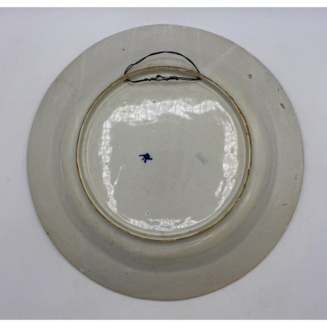 Delft Early 20th Century Dutch Delft Blue and White Bird Charger For Sale - Image 4 of 5