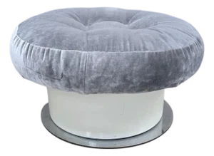 MCM Tufted Velvet Ottoman