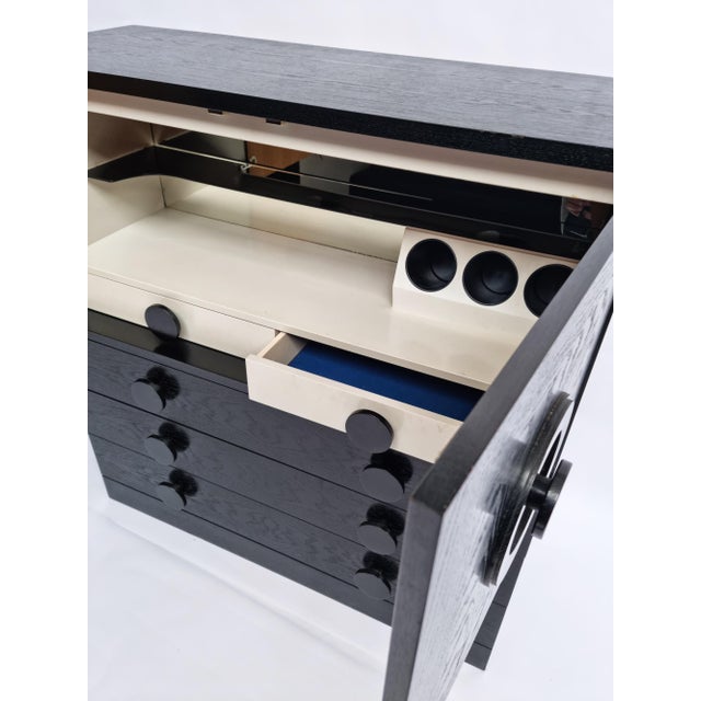 Brutalist Black Bar Cabinet with Two Doors and Three Drawers, Belgium, 1970s For Sale - Image 10 of 17