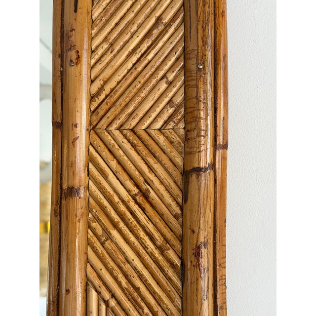 Vivai del Sud Large Bamboo and Rattan Mirror by Vivai Del Sud. Italy, 1970s For Sale - Image 4 of 13