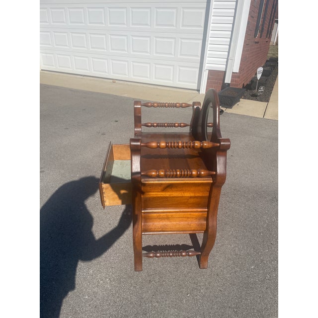 Vintage Washstand With Beveled Mirror and Drawer For Sale - Image 14 of 14