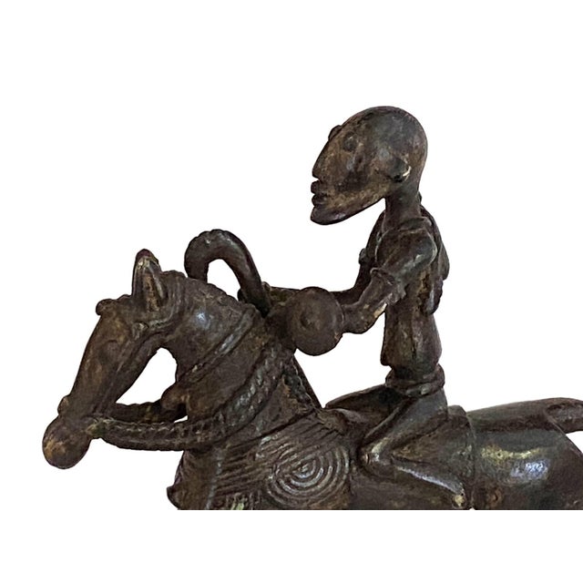 Vintage African Dogon Bronze Horseman 6.5" H For Sale - Image 4 of 8