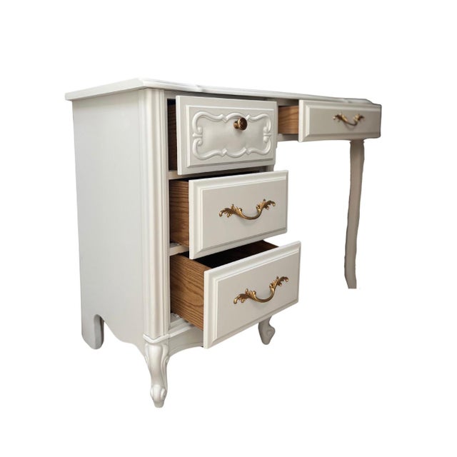 1970s Vintage French Provincial Writing Desk For Sale - Image 5 of 7