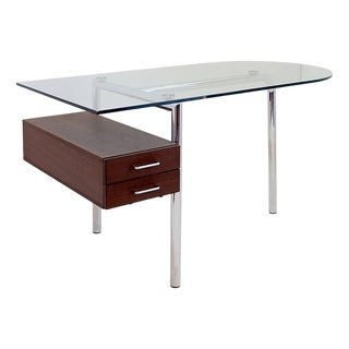 Mirto Zocca Glass Desk attributed to Tisettanta Halifax, 1980s For Sale