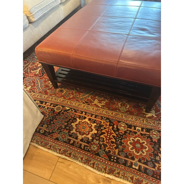 Red Baker by Barbara Barry Leather Ottoman For Sale - Image 8 of 14