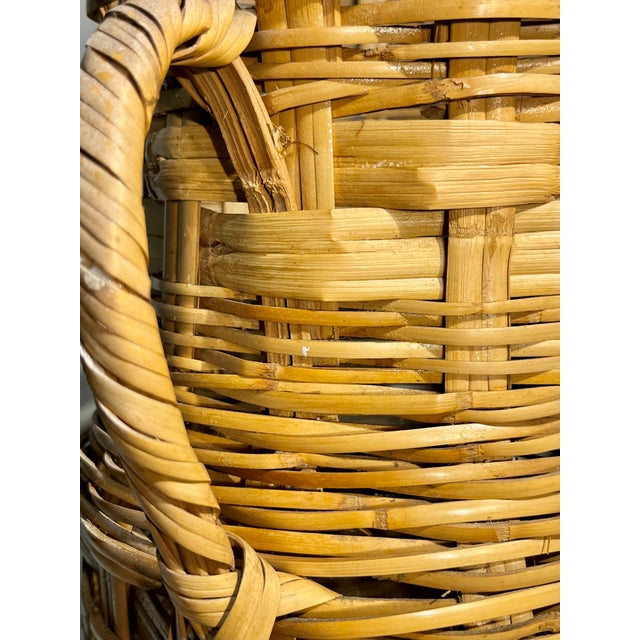 Antique French Provincial Wicker Basket Umbrella Stand For Sale - Image 15 of 17