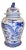Chinoiserie White & Blue Baluster Temple / Ginger Jar For Sale