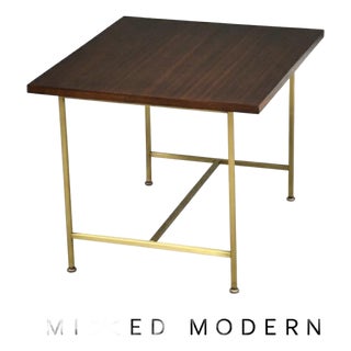 1960s Paul McCobb Brass and Mahogany End Table For Sale